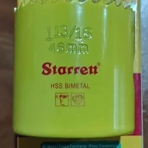Serra copo STARRETT bi-metal 46mm 1.13/16" polegadas Madeira/Metal/PVC/Gesso