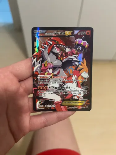 Team Magmas Groudon-EX (015/34) - MP com leves desgastes nas bordas