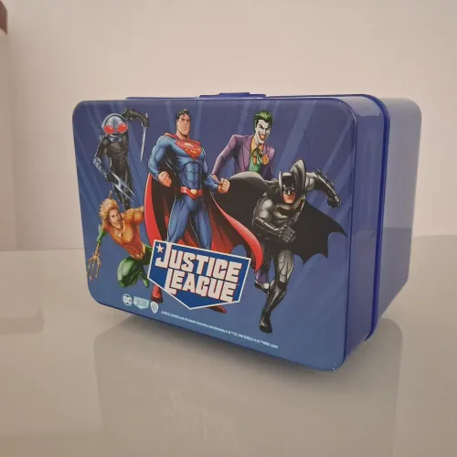 Lancheira Azul Liga da Justiça -  Justice League - 14x10,5x10cm