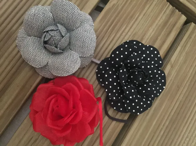 Flor de tecido (kit com 3 unidades)