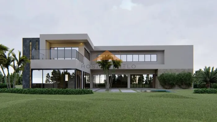 Casa com 5 quartos, 490m², closet, 3 salas, varanda, piscina, churrasqueira em condomínio