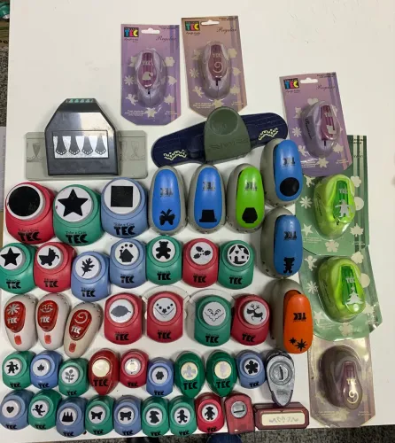 50 furadores papel toke crie diversos c/alavanca 