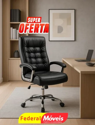 Cadeira Giratória Presidente Luxo - Conforto superior para longas horas de trabalho!