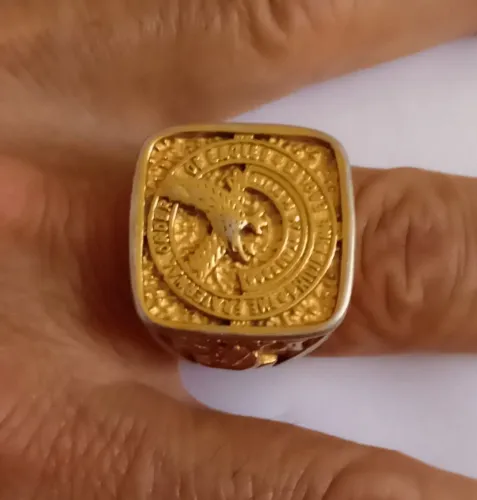 Grande anel banhado ouro 18k