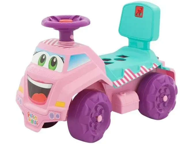 Carrinho Andador Passo a Passo Truck Rosa Bandeirante - (NOVO)