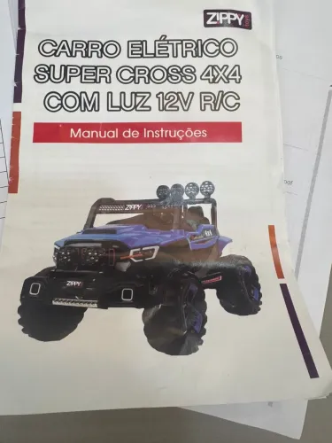 Carro elétrico Super Cross 4 x 4 com luz 12 V R/C criança