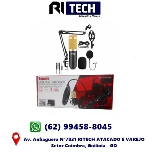 Kit Microfone Estúdio Condensador Profissional Podcast Youtuber Tomate MT-1026