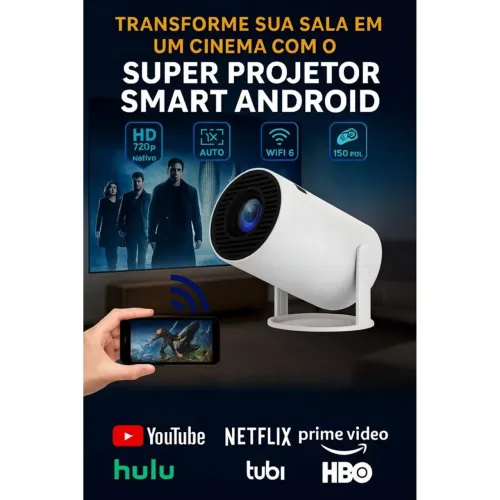Projetores Smart Android Portátil [TV e CINEMA EM QUALQUER LUGAR]