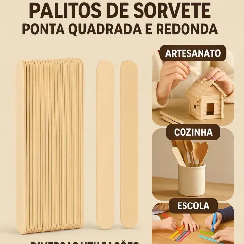 1 kg Palito Sorvete , Artesanato , Depilação (Aprox. 1000 Palitos)