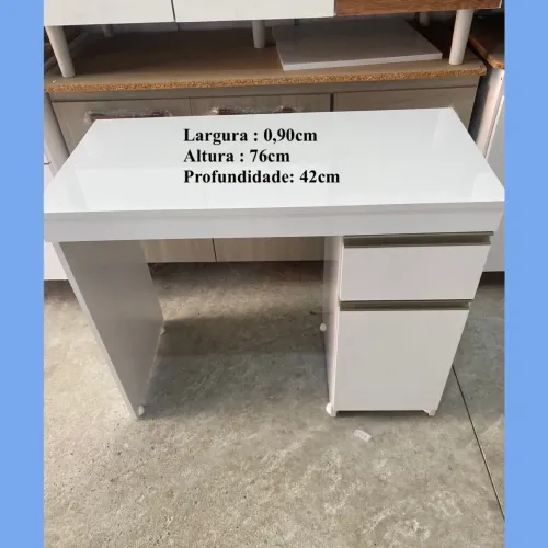 Escrivaninha Branca com Gavetas - 90cm