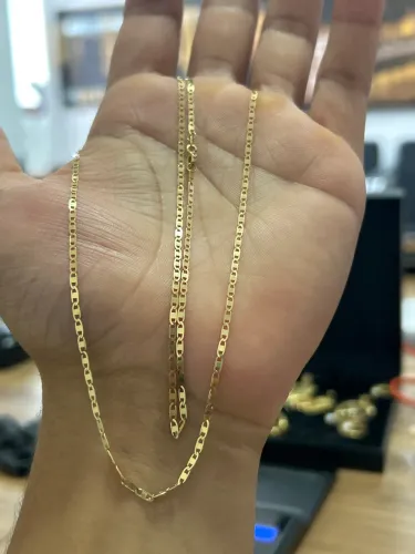 Corrente piastrine ouro 18k