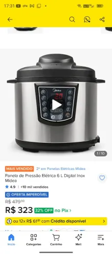 Panela de pressão elétrica MIDEA NOVA NA CAIXA