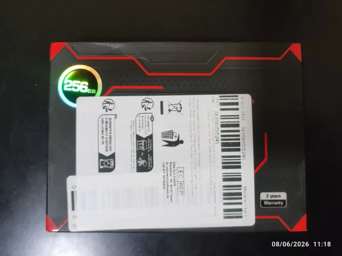 SSD 256gb novo! Lacrado R$260,00