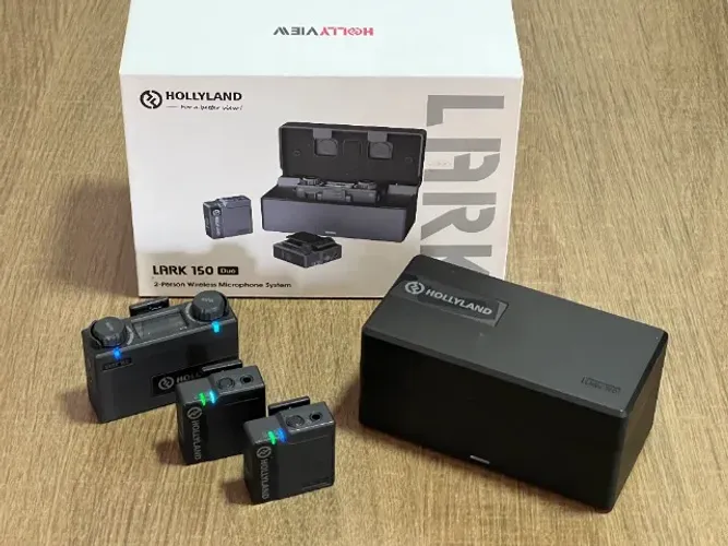 Microfone sem fio Lapela Hollyland Lark 150 Duo