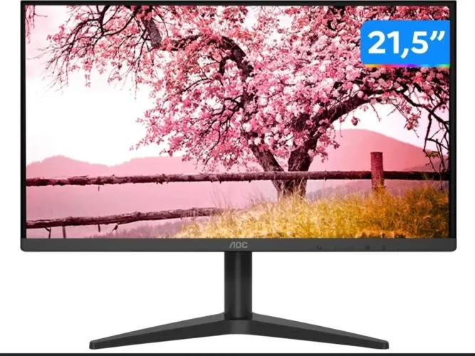 Monitor AOC 21.5' LED, Full HD, HDMI/VGA, VESA, Adaptive Sync, Low Blue Light - 22B1HM5