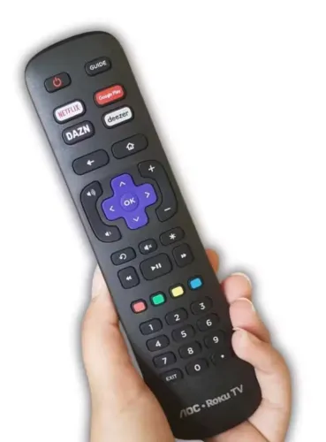 Controle Remoto Tv Smart Aoc Roku Botão Netflix Deezer Googleplay DAZN