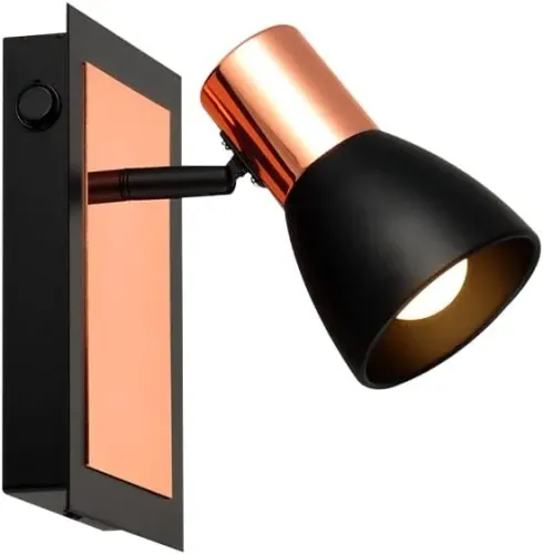 Spot Noir, Direcionável,1x, Soquete E27, Preto Fosco, Cobre Brilho, Avant