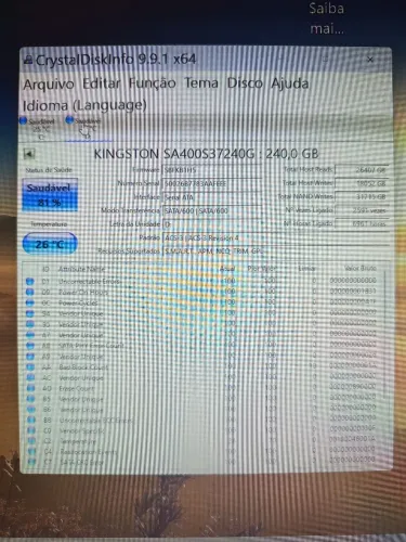 SSD sata 250 GB