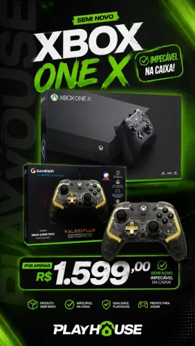 Xbox One X 1 TB impecável na caixa 