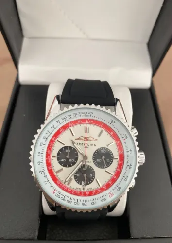 Relógio Breitling multifuncional pulseira em couro