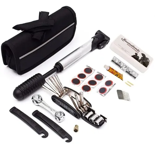 Bolsa kit ferramentas ciclismo no quadro.