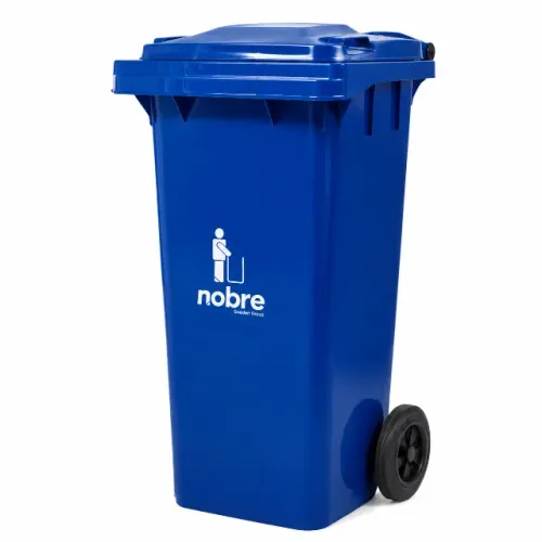 Lixeira Coletora 120 Litros com Rodas - Nobre - Azul