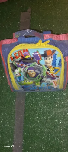 Mochila Lancheira Toy Store + Tinta para colorir Original Infantil 