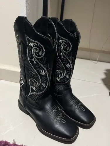 Bota texana feminina preta 