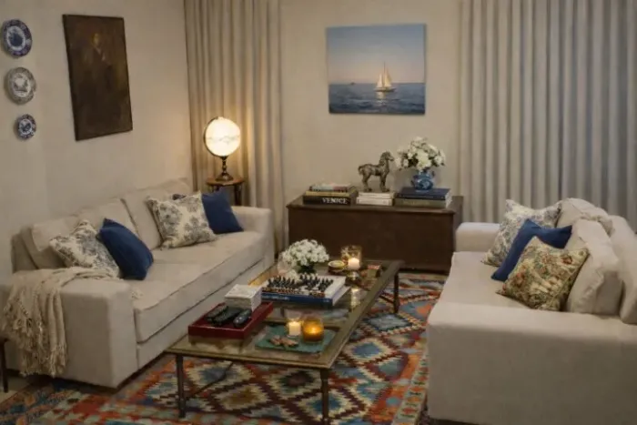 Conjunto de Sofás 2 e 3 Lugares - Linho Off White (Usado)