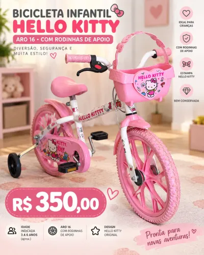 Bicicleta Aro 14 - Hello Kitty - Bandeirante