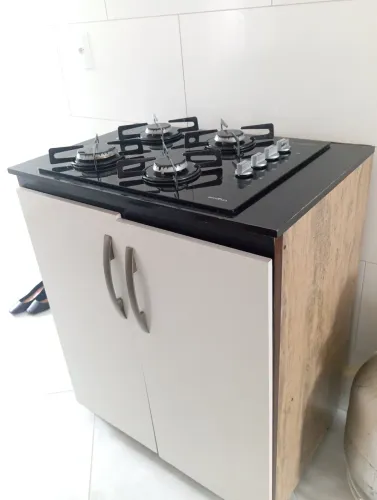 Cooktop com armário embutido