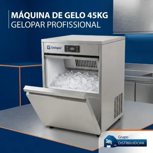 Máquina de Gelo Automática 45kg Inox Gelopar GMGD-45 220V