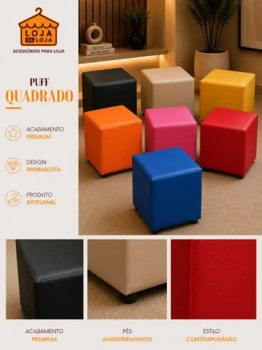 Puff Quadrado Colorido
