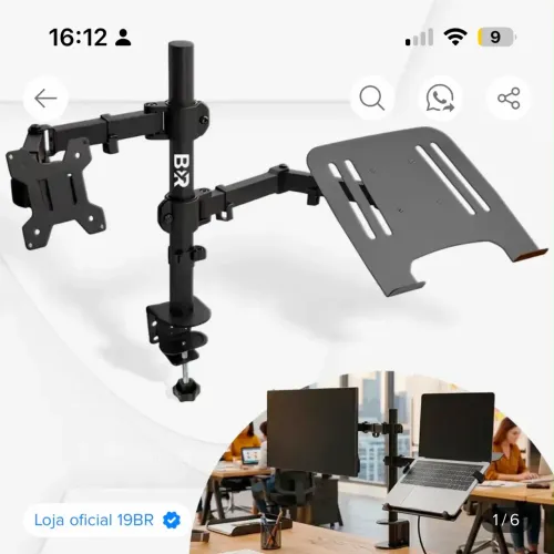 Suporte articulado pra monitor e notebook