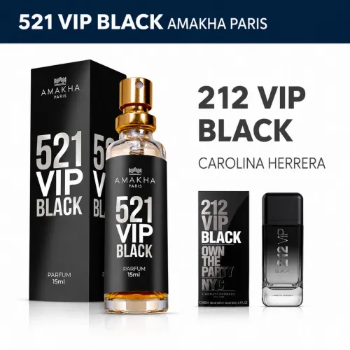 Perfume Importado 521 VIP Black 15ml Amakha Paris