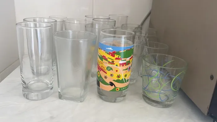 Copos de vidro