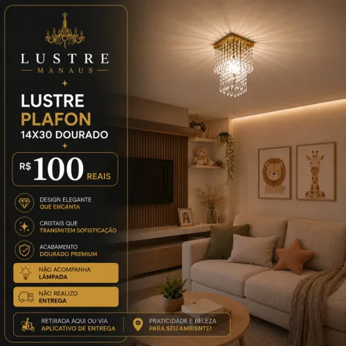 Lustre 14x30 Dourado