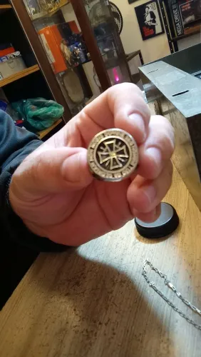 Lindo anel estilo templário em aço Inox