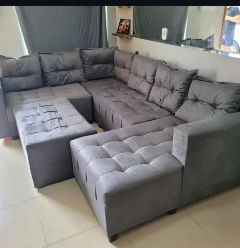 Conjunto de sofá cheisse 7 lugares