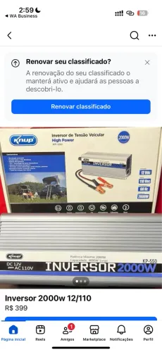 Inversor 2000w 12 pra 110