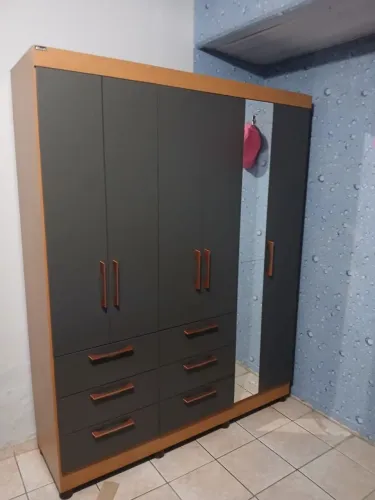 ROUPEIRO CASAL 100% MDF COM ESPELHO 6 PORTAS E 6 GAVETAS