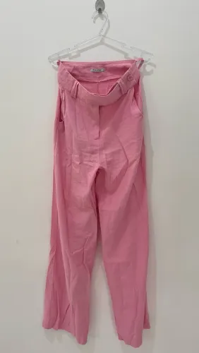 Calça pantalona rosa bebê, veste 38