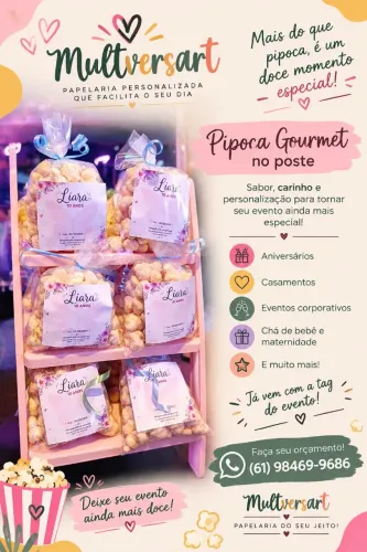 Pipoca gourmet para eventos