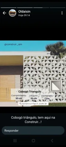 Cobogó/Comungol triângular 30x30