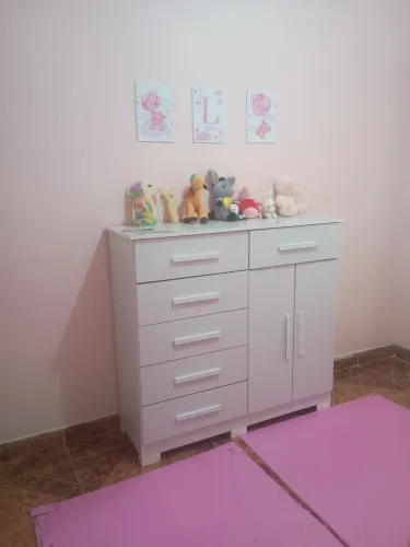 Cômoda Para Quarto 2 Portas 124cm Ester A02 Branco - Mpozenato