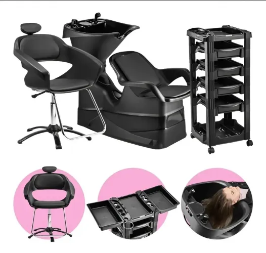Kit cadeira primma + lavatório reclinável Dompel + Carrinho 