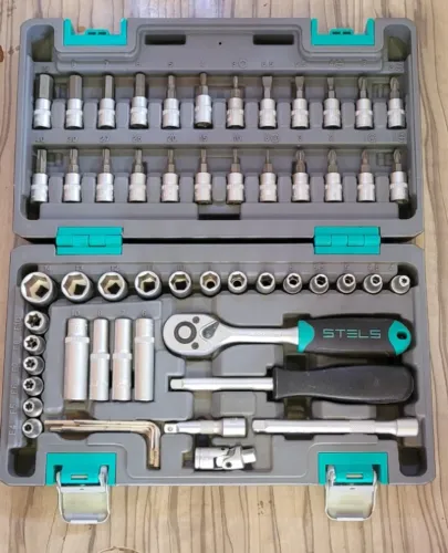 KIT DE FERRAMENTAS 1/4 AÇO VANÁDIO 57 PEÇAS STELS