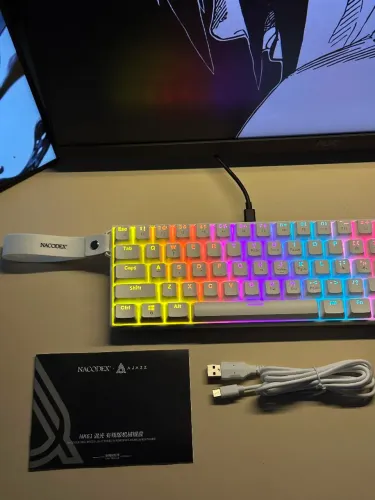 Teclado Gamer Mecânico Ajazz NK61 Branco