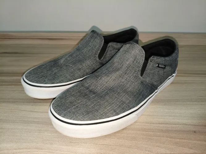 Tênis Vans Slip-On Cinza Mescla Jeans - Tam 40 BR (Original)