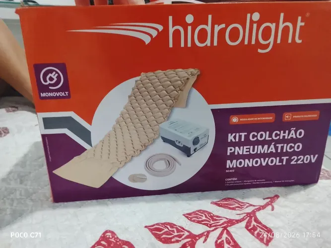Kit colchão pneumático monovolt 220volts marca hidrolight novo na caixa